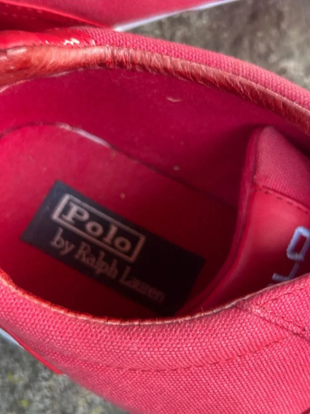 Polo by Ralph Lauren Men’s Hanford Red Canvas Low-Top Sneakers Size 11.5